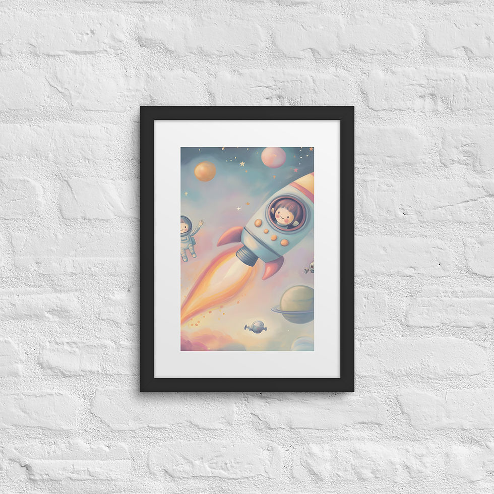 Thumbnail: Space Adventure Kids' Wallpaper – Whimsical Astronauts & Galactic Fun