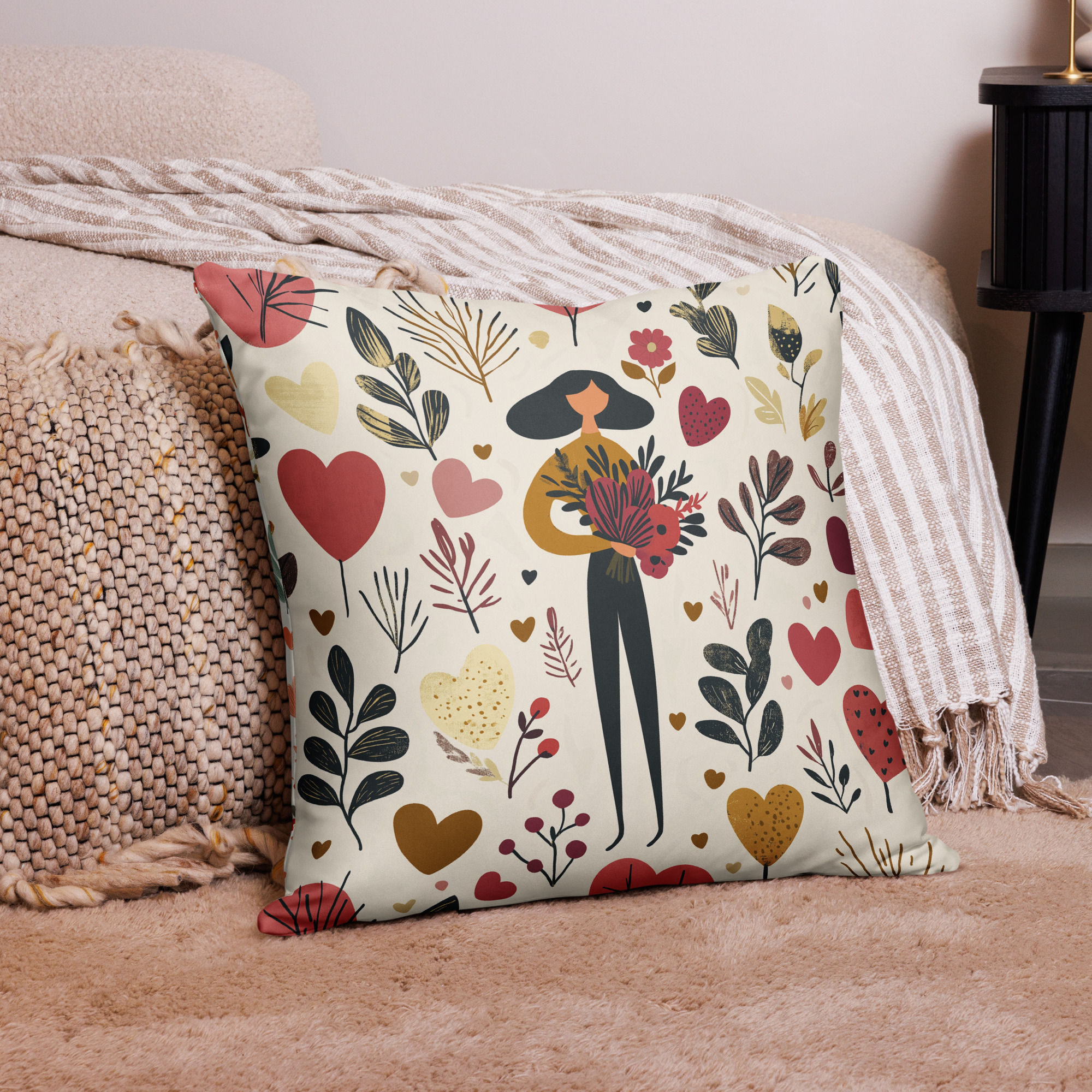 Reversable Valentines Day Pillow Case - She's Lovely