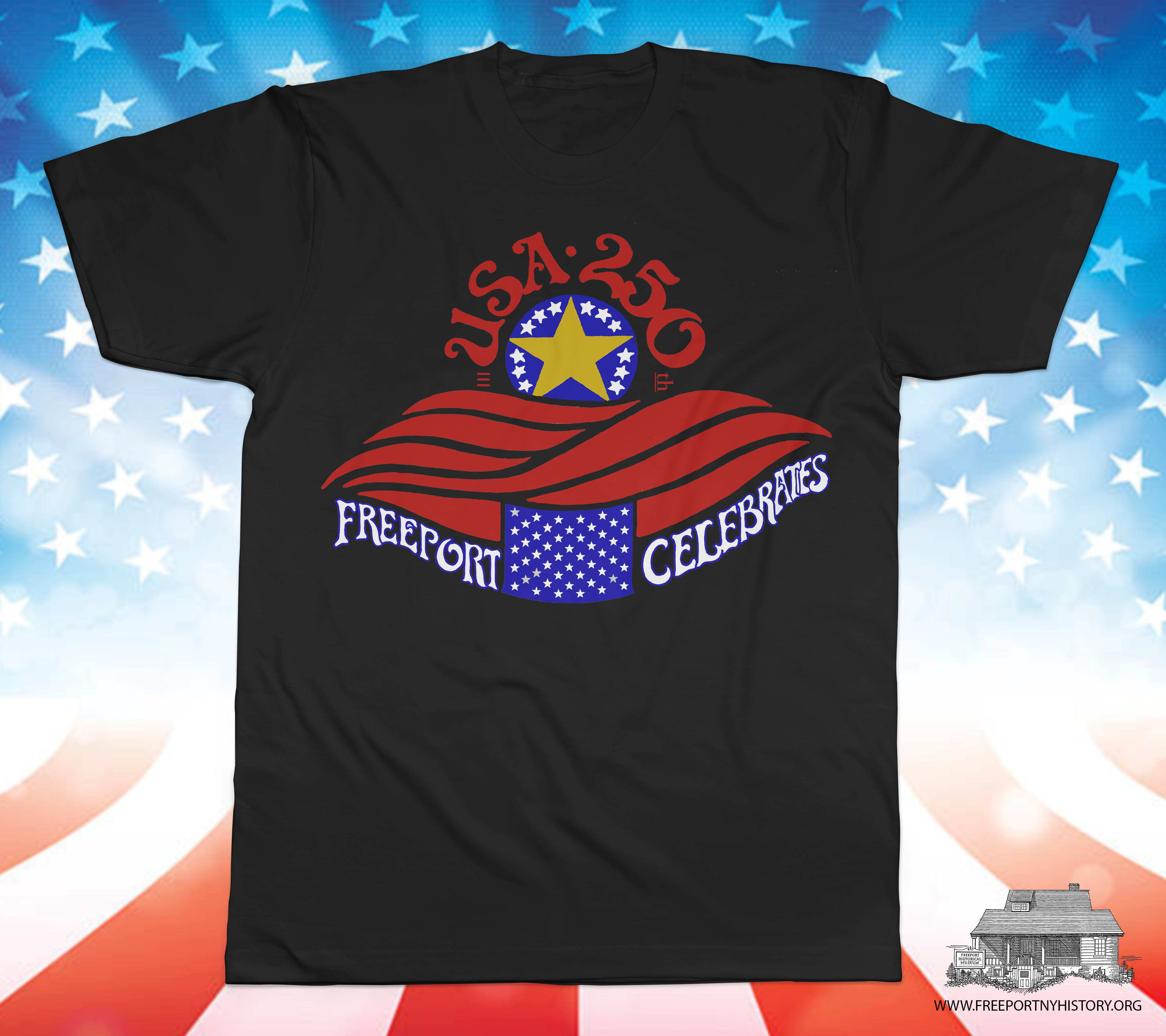 Freeport Celebrates 250th Tee Shirt (Black)