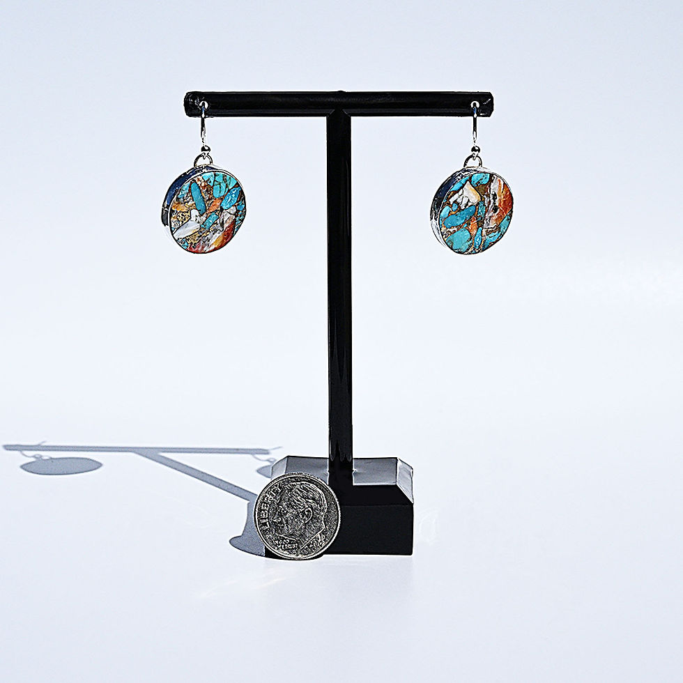 Mojave Turquoise and Spiny Oyster Earrings