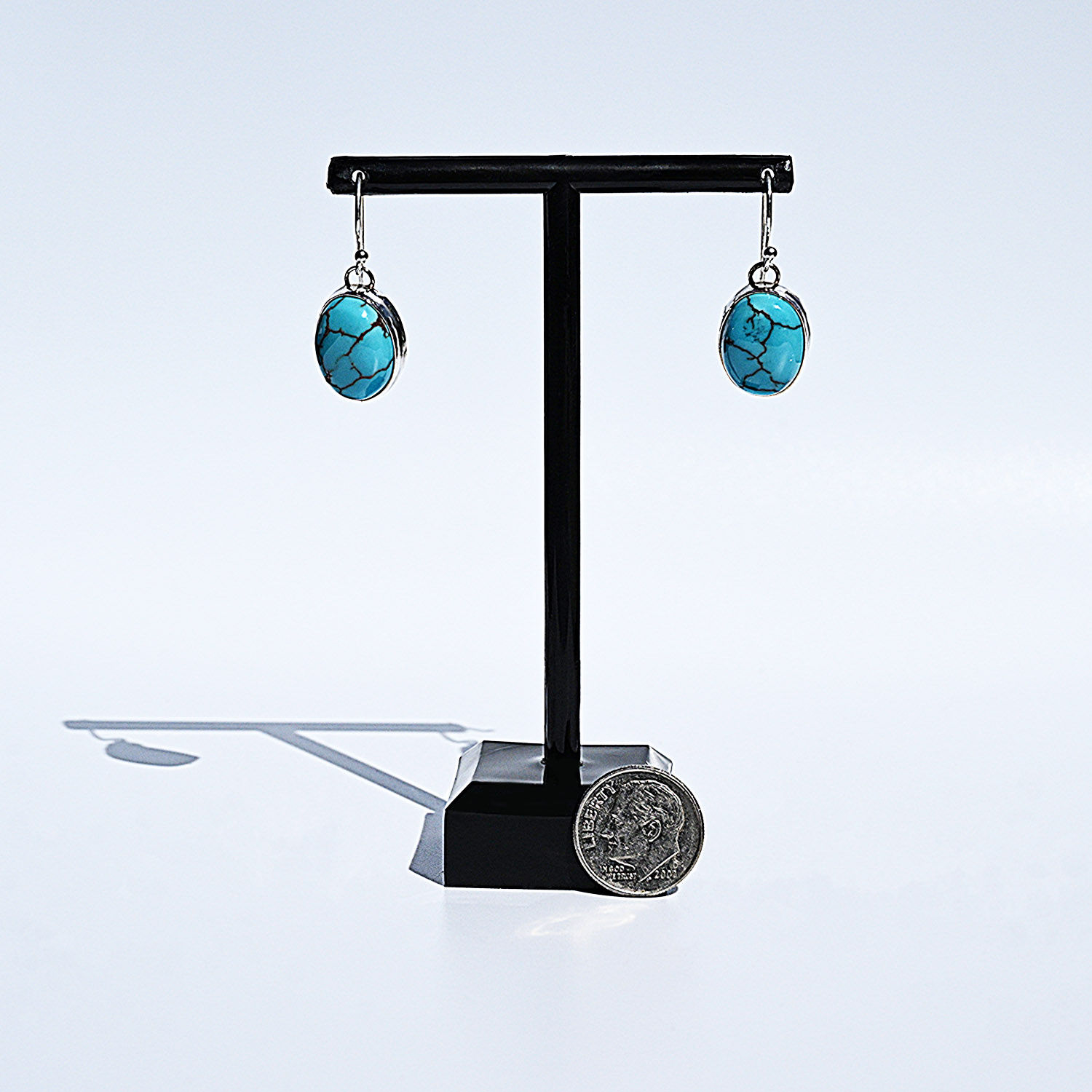 Egyptian Turquoise Sterling Silver Earrings