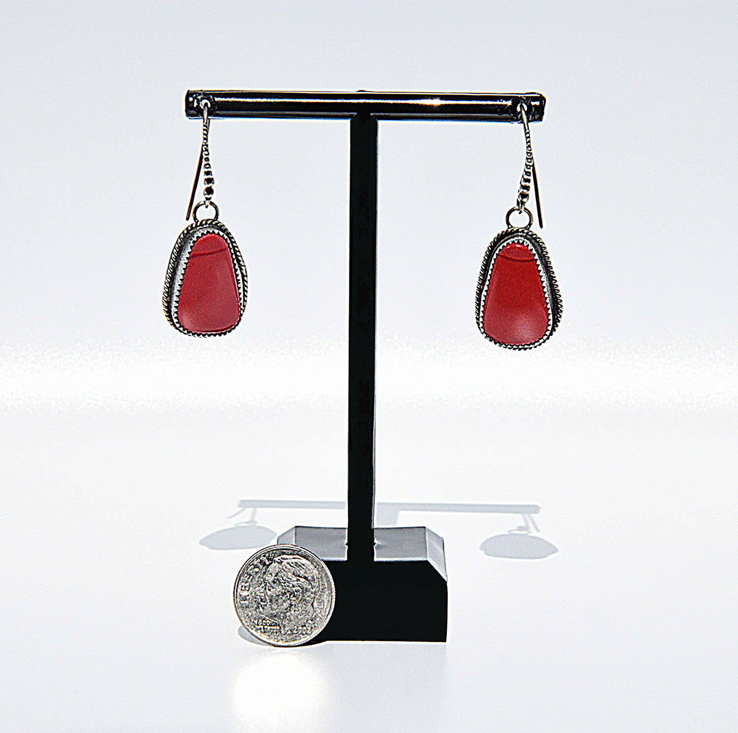 Red Rosarita Sterling Silver Earrings