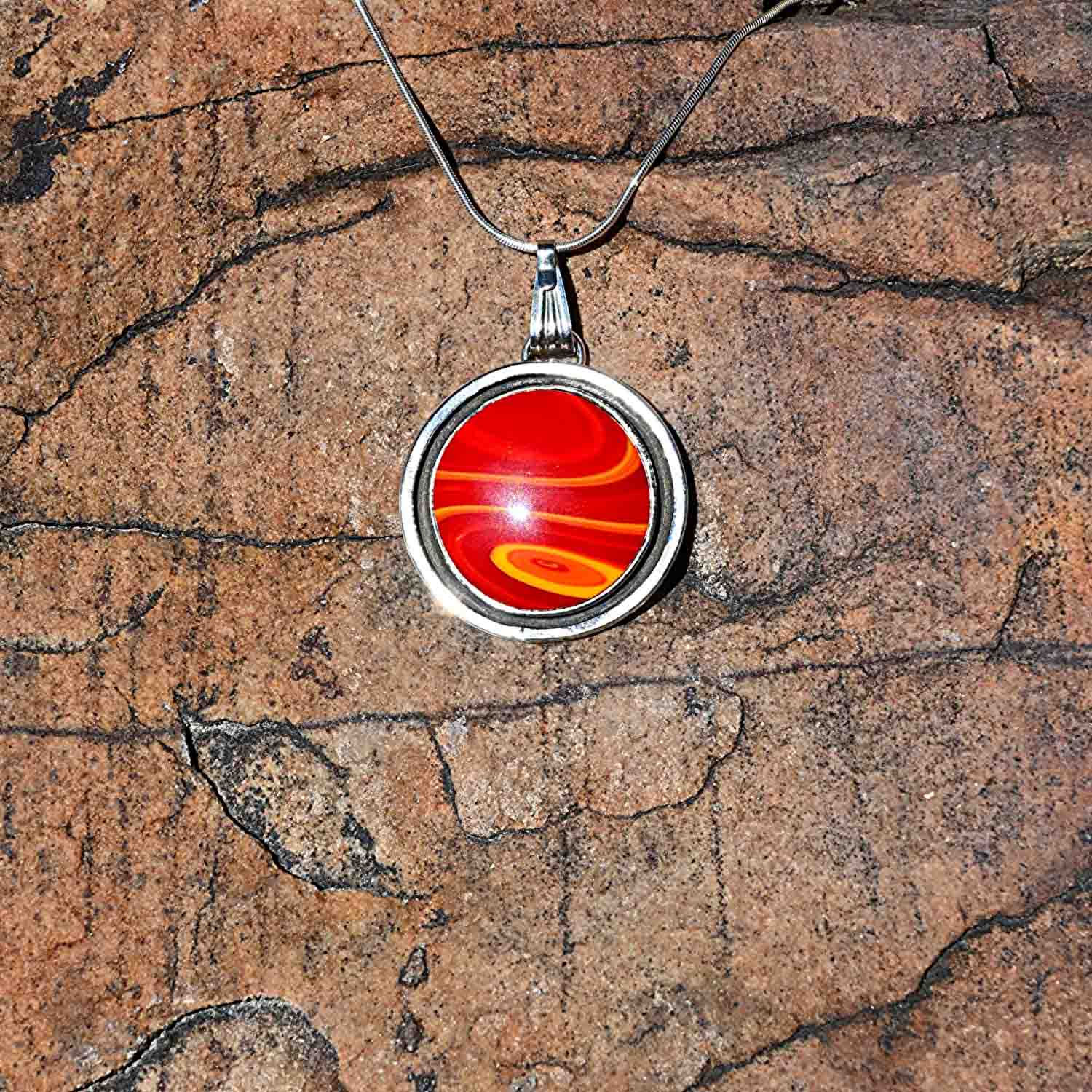 Red and Orange swirl Rosarita Necklace