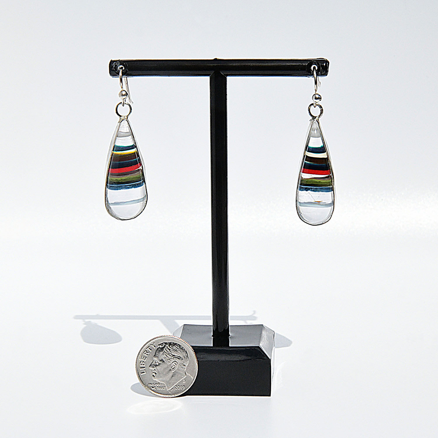 Surfite Teardrop Shaped Sterling Silver Earrings