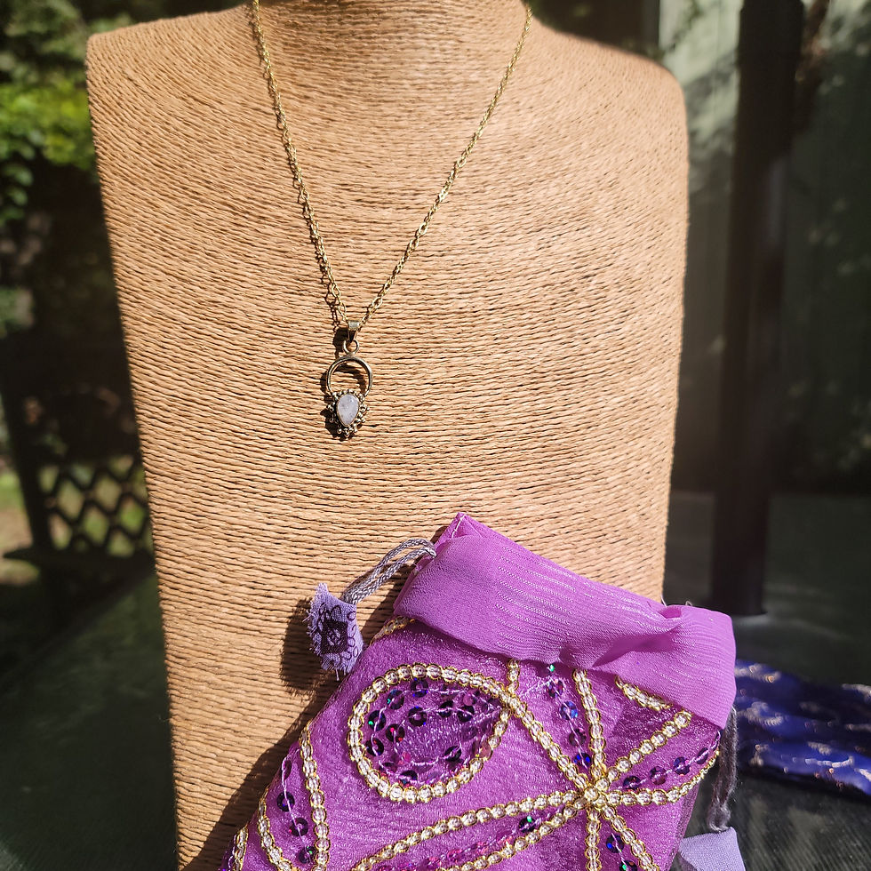 Thumbnail: Brass Moonstone Aura Pendant