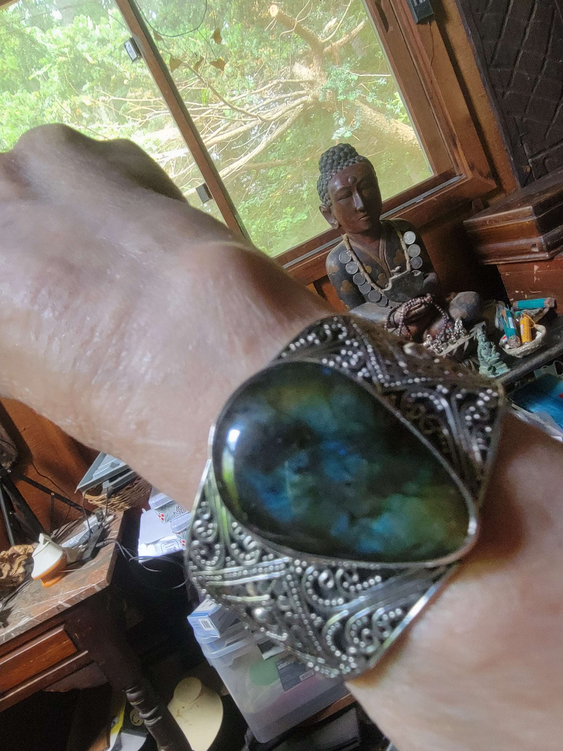 Sterling Cuff With Labradorite