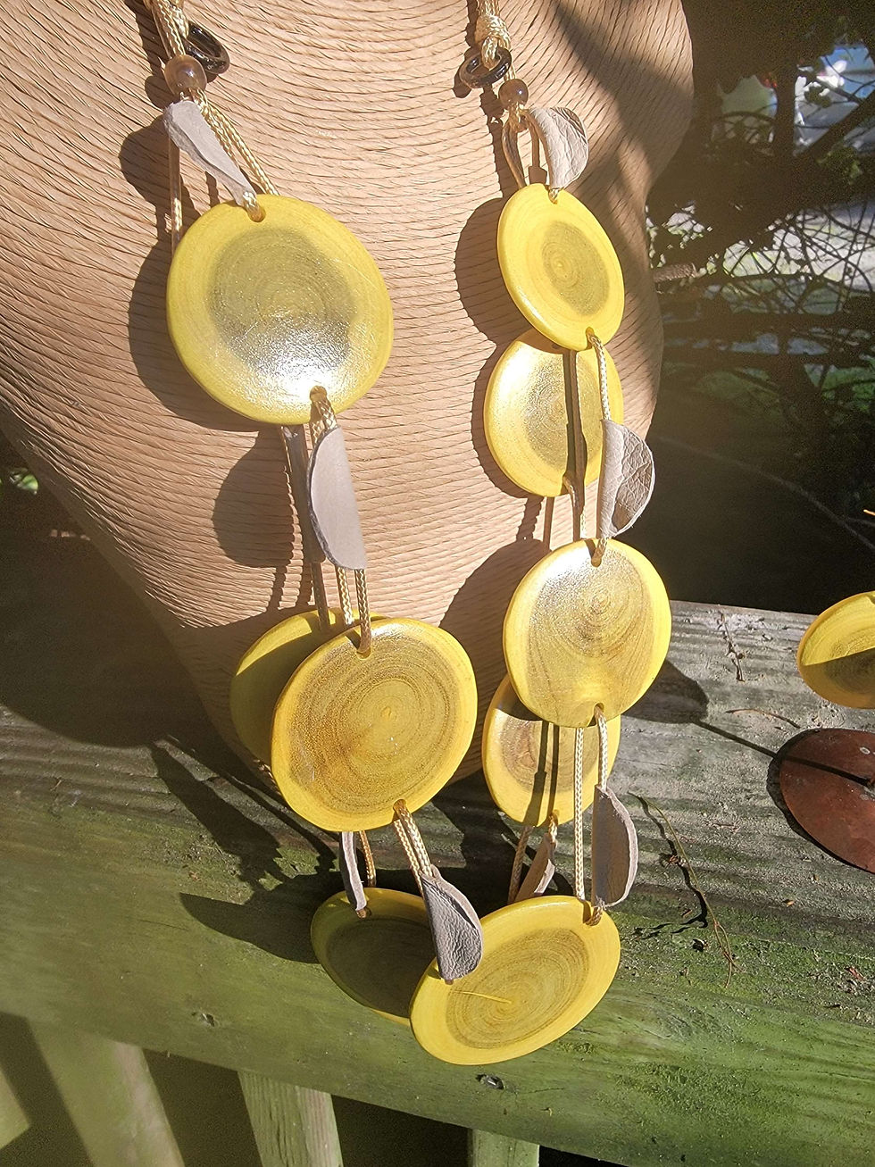 Thumbnail: Big Yellow Disc Necklace