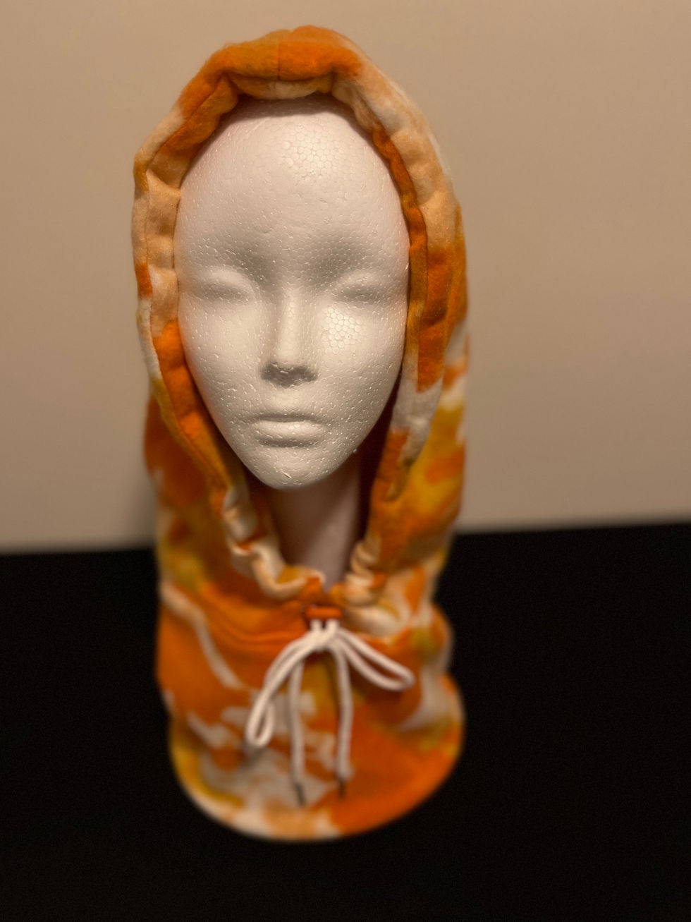 Orange and White Neck Hoodie