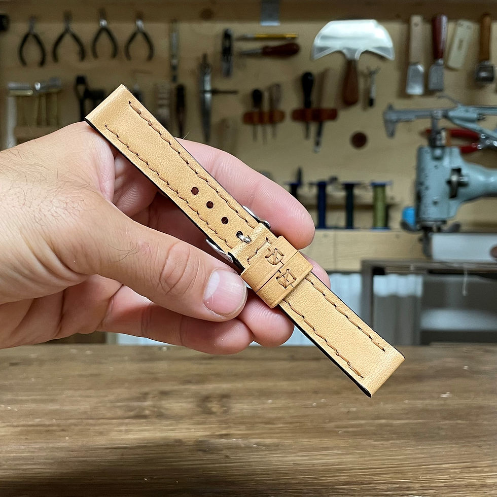 Miniatura: Cinturino in vera pelle per orologio