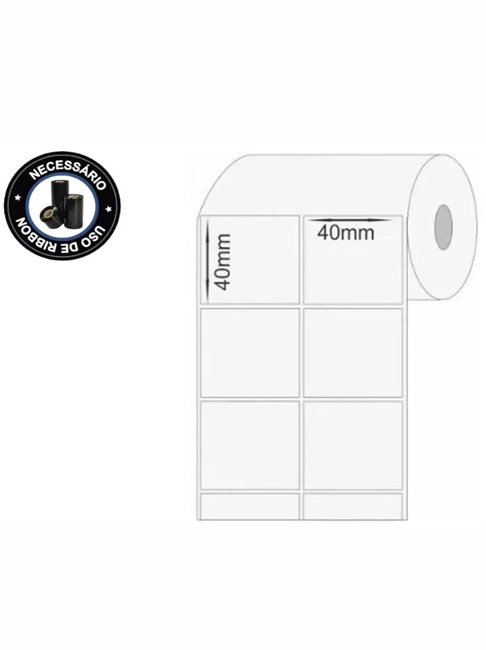 Miniatura: Etiqueta Adesiva Couché 40x40mm 2 Colunas Premium