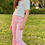 Thumbnail: Bailey’s Blossoms BARBIE PLEATED DENIM BELL BOTTOMS - POWERPUFF DISTRESSED PINK