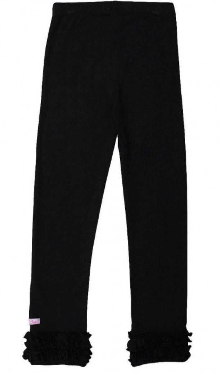 Thumbnail: RuffleButts Black Ruffle Leggings
