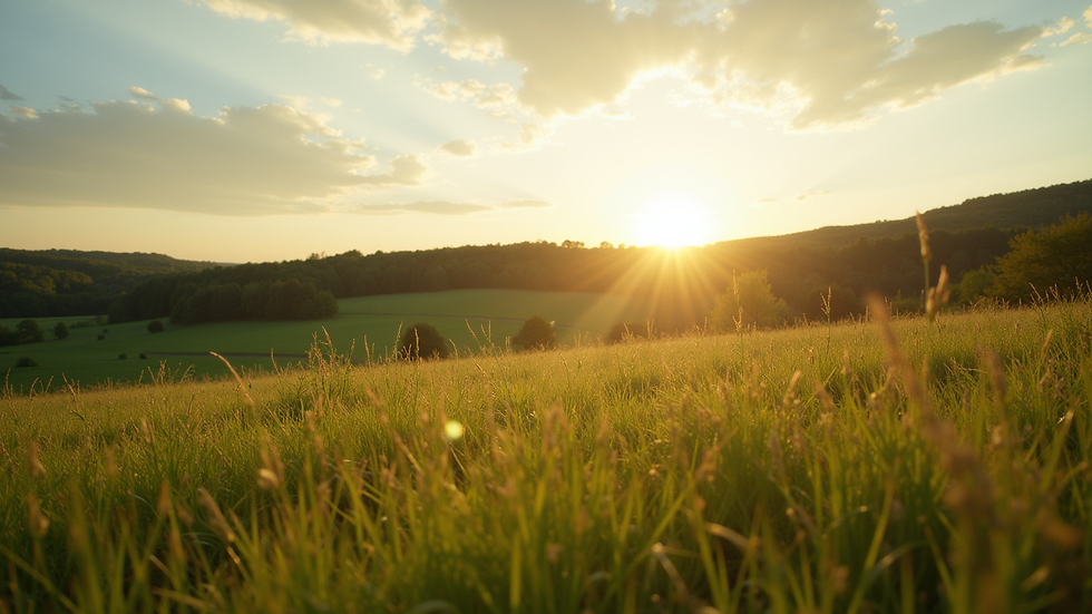 Wide angle view of Fitz & Fitts Farm's lush landscape