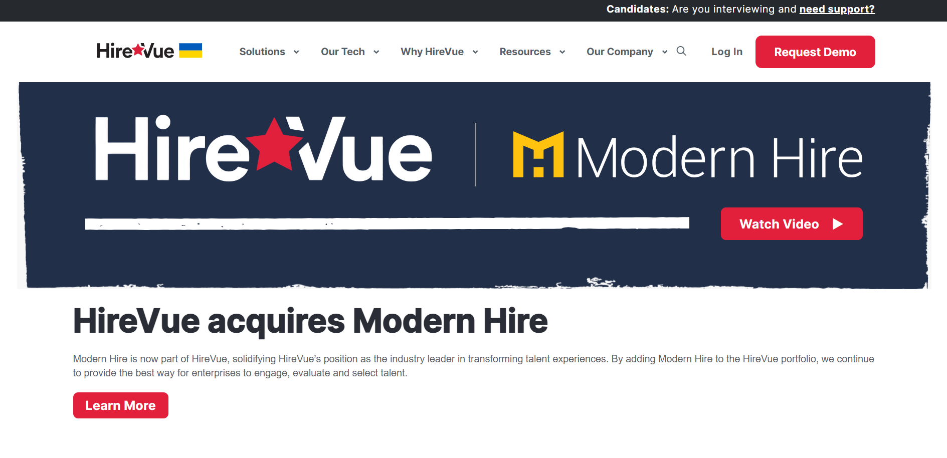 HireVue website
