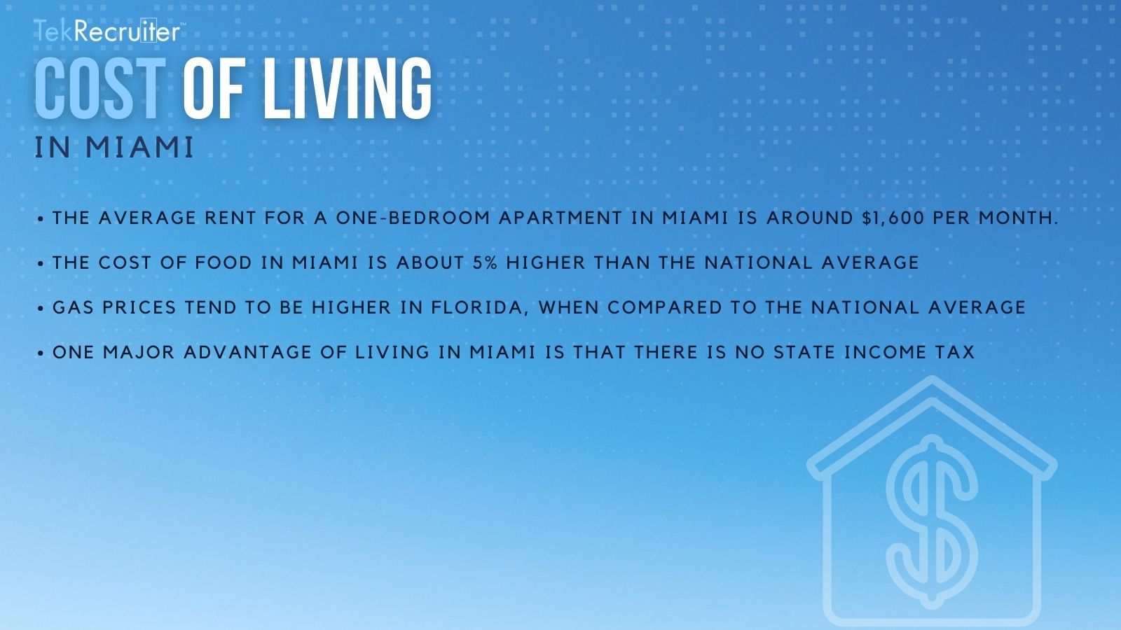 Cost of Living data in Miami Florida report