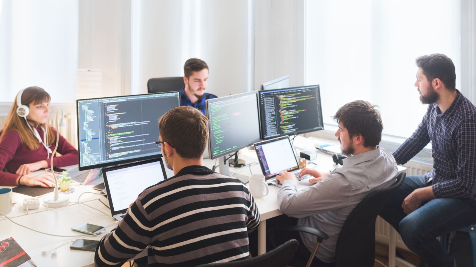 Team of developers working