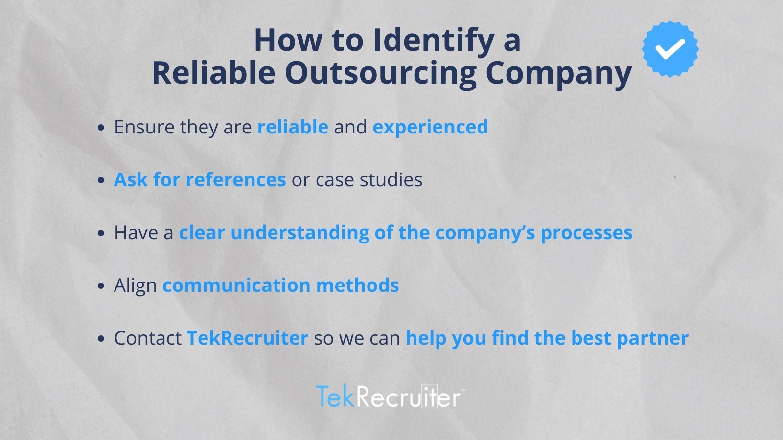 How to Identify a  Reliable Outsourcing Company