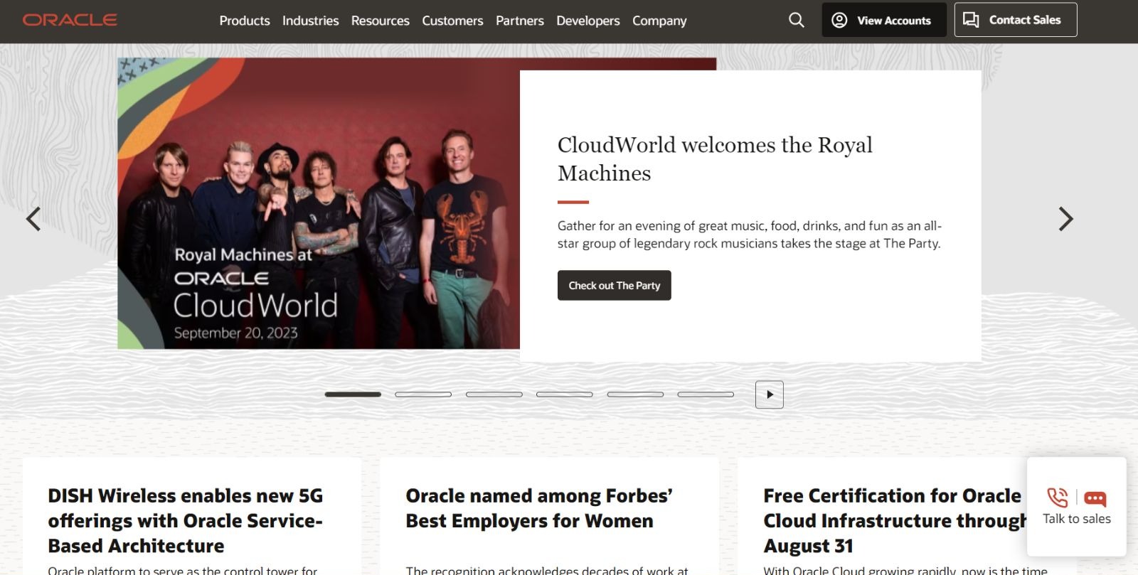 Oracle website