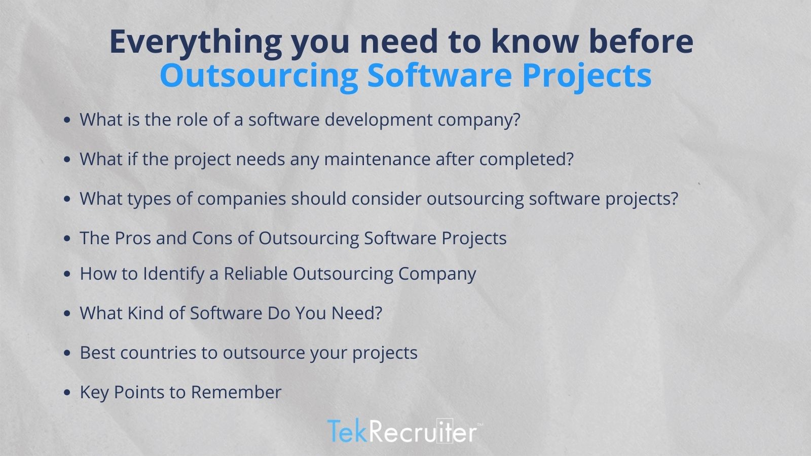 Everything you need to know before  Outsourcing Software Projects