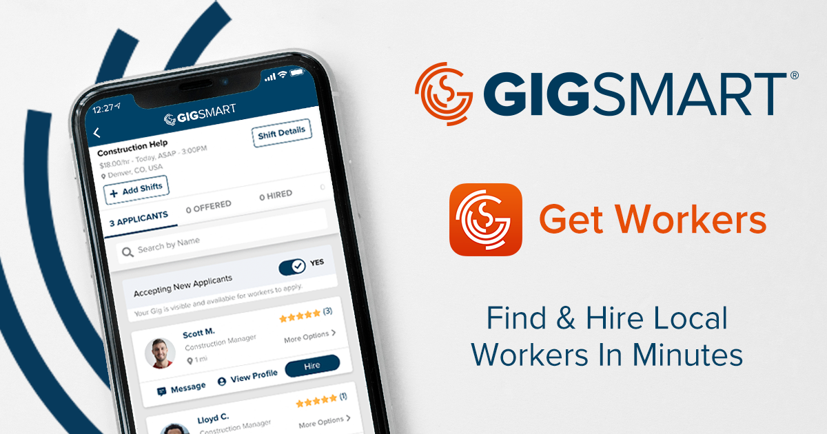 An image of a smartphone displaying the logo of workers on demand app for increased flexibility and convenience in the gig economy.