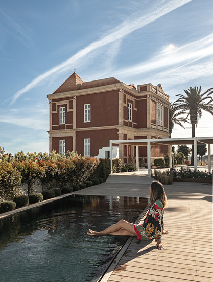 The heated pool at The Red Chalet