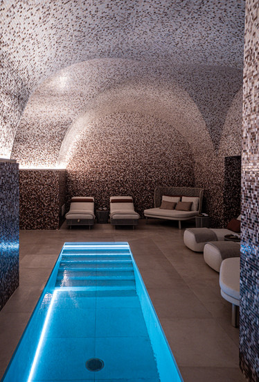 The indoor spa pool at Vista Ostuni