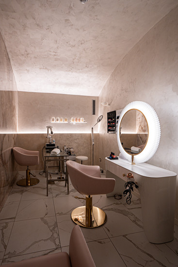 Inside the new and spcious Luce del Lago Spa at Villa Serbelloni.