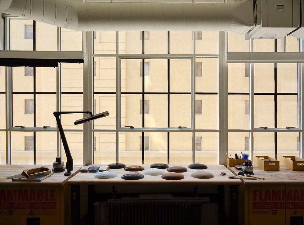Inside Eittem's atelier in the Starrett-Lehigh Building in Manhattan, New York.