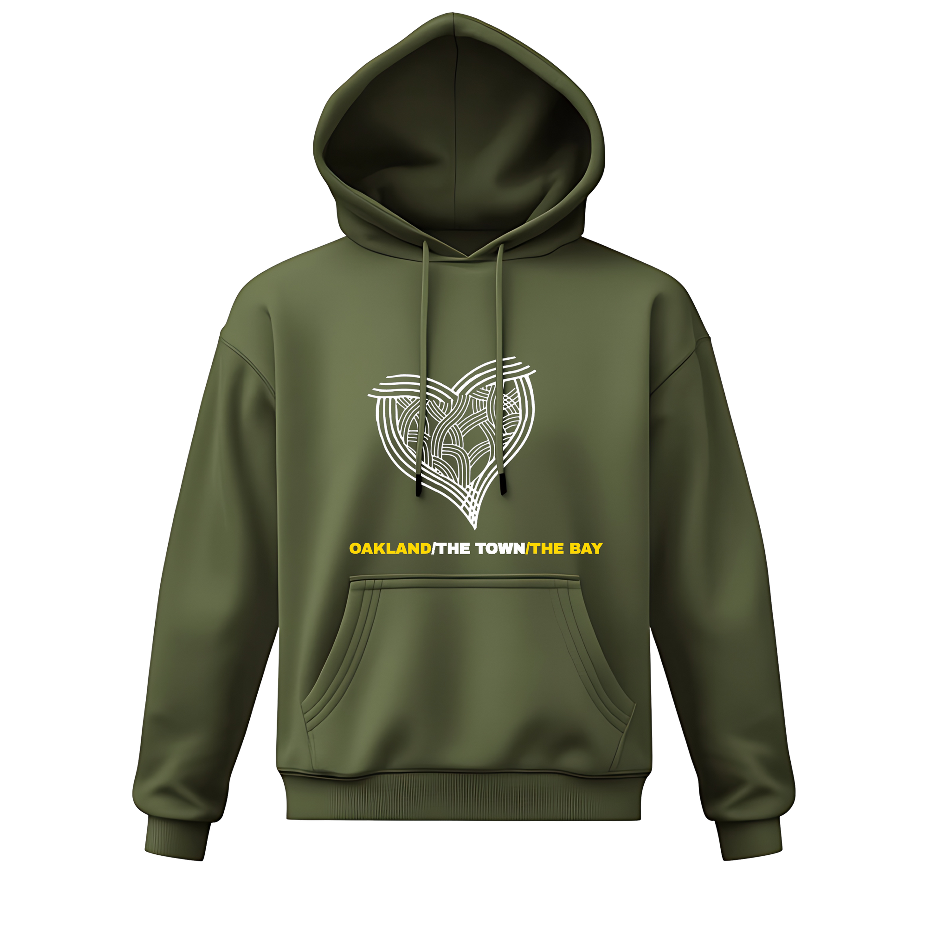 TOWN LOVE (STREET FORCE) "OAKLAND GREENZ" HOODIE -GLOW IN THE DARK