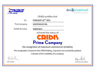 CRIBIS ASSEGNA IL RICONOSCIMENTO CRIBIS PRIME COMPANY A SIDERTAGLIO SRL
