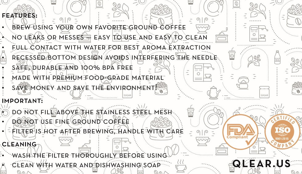 Thumbnail: Qlear™ Premium Coffee Filter Reusable Cups- f/ Keurig® Classic / 1.0 or 1.0+/2.0