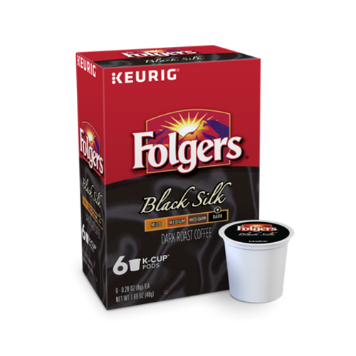 Thumbnail: Folgers® Black Silk Coffee - K-Cup® - Regular - Dark Roast - 6ct