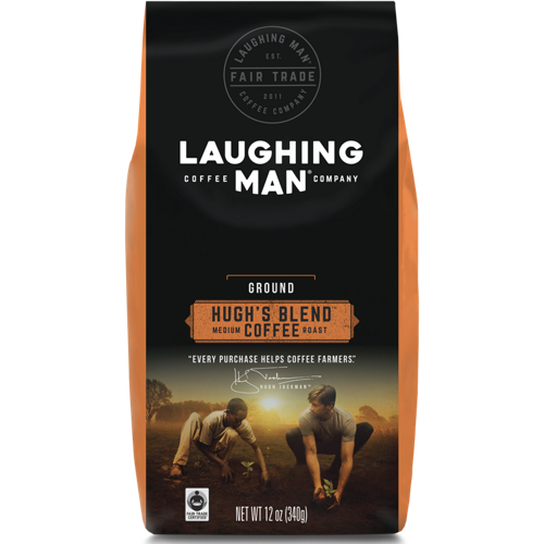 Laughing Man® Hugh's Blend™ Coffee - Bag - Regular - Med Roast - 12oz Ground