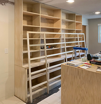 Custom Cabinets Daytona Beach | Revere90 | Process | Custom Bookshelves Awaiting Faceframe