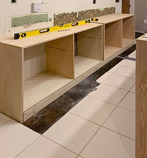 Custom Cabinets Daytona Beach | Revere90 | Process | Custom Bookshelves Bottom Plywood Boxes
