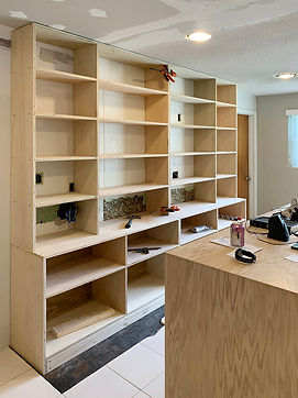 Custom Cabinets Daytona Beach | Revere90 | Process | Custom Bookshelves Rough Assembly