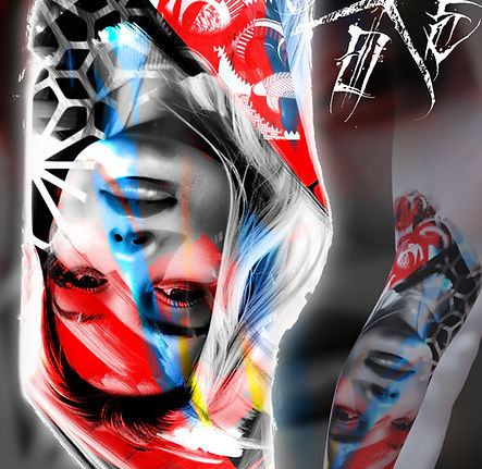 wolny wzor abstrakcyjna kobieta w towrzystwie patternow