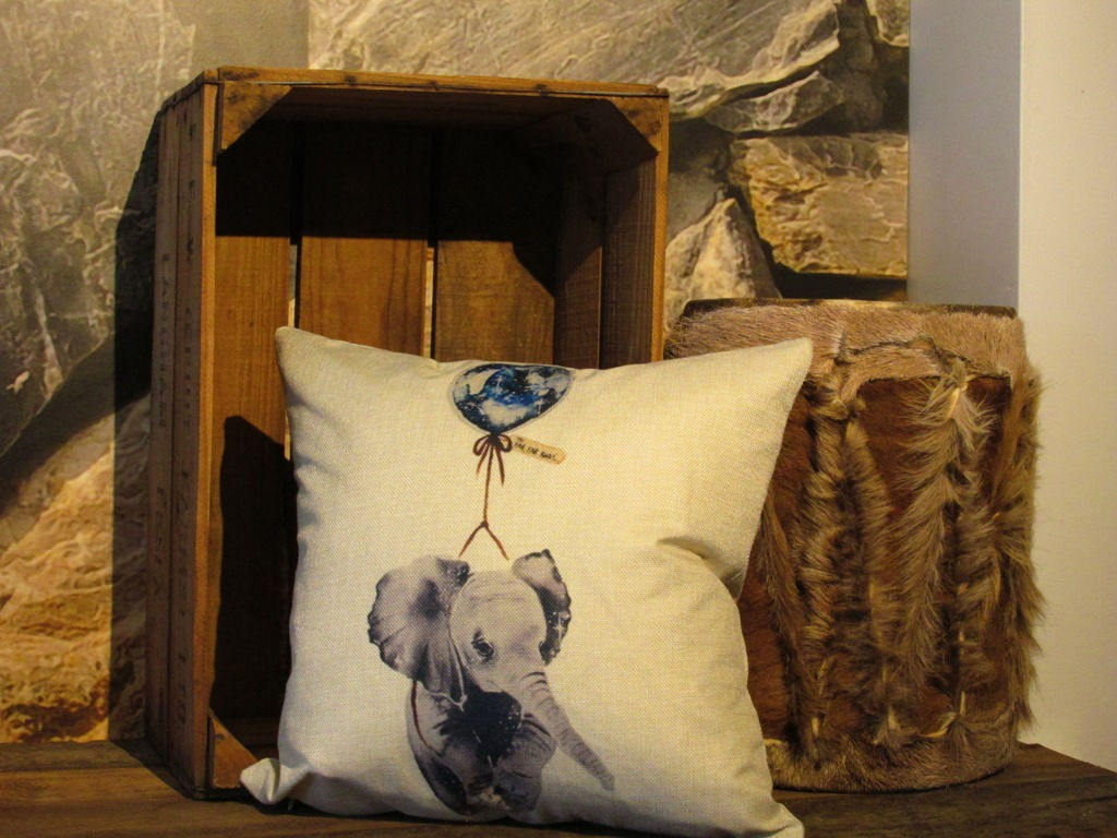 'Far, far away' Elephant Cushion Cover 45x45cm