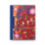 Dark blue notebook with vibrant Asian dragon and pink lanterns