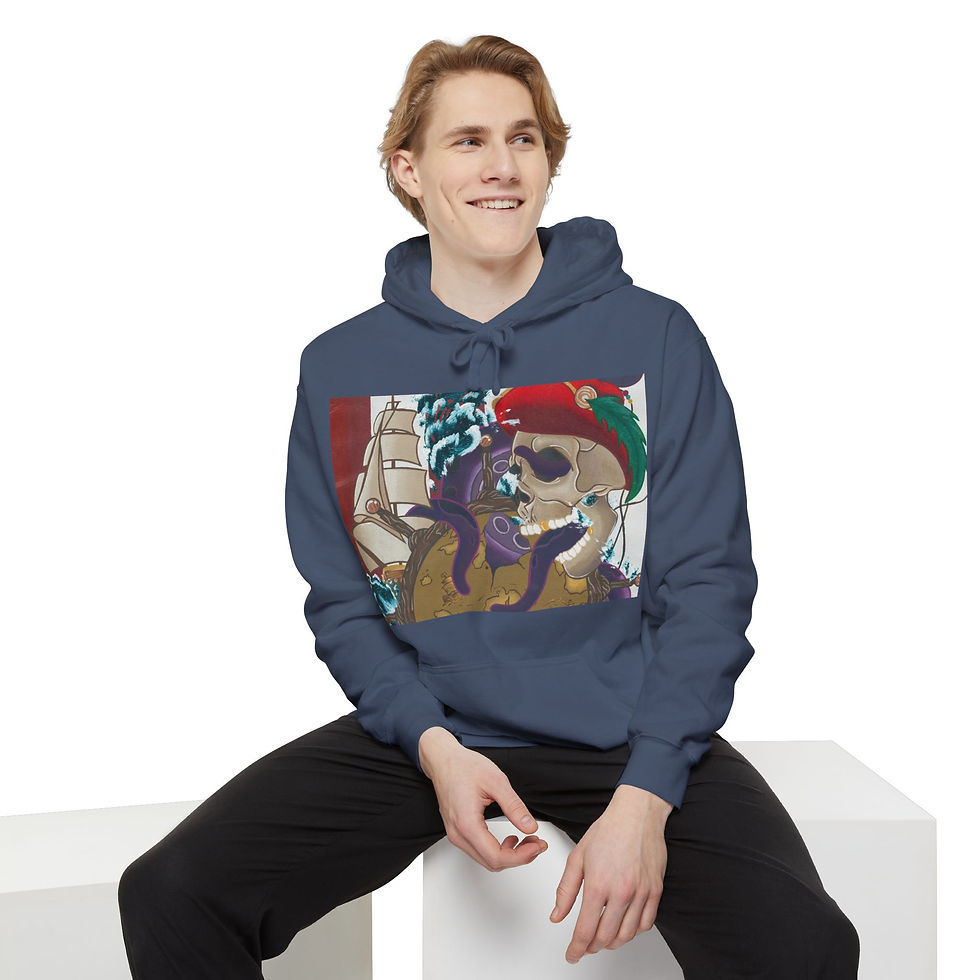 Thumbnail: Man wearing blue octopus skull hoodie