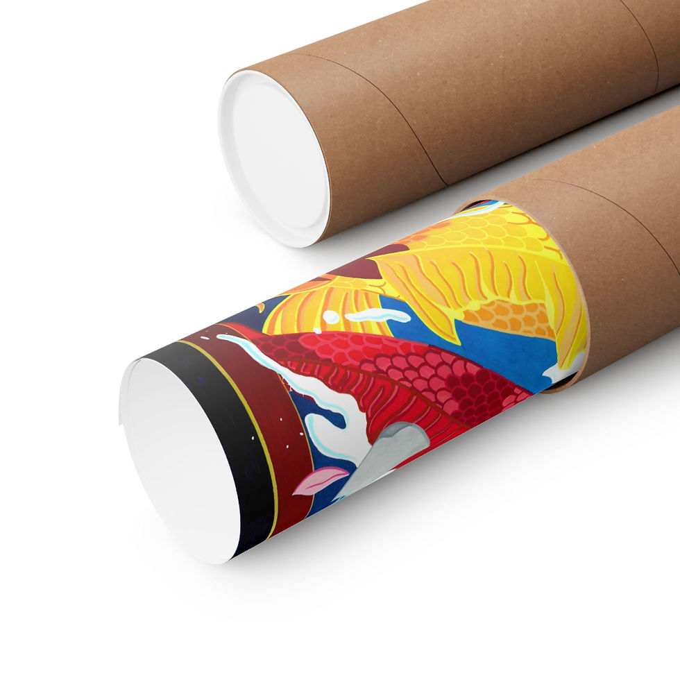 Thumbnail: Rolled poster with colorful floral octopus design in tube