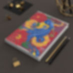 Journal with blue octopus and vibrant floral design