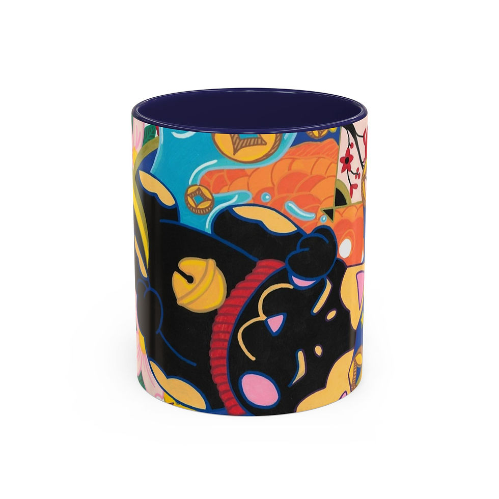 Thumbnail: Colorful Lucky Cat Maneki Neko mug