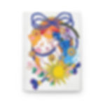 Colorful Maneki-Neko cat graphic with coins, sun, and flowers