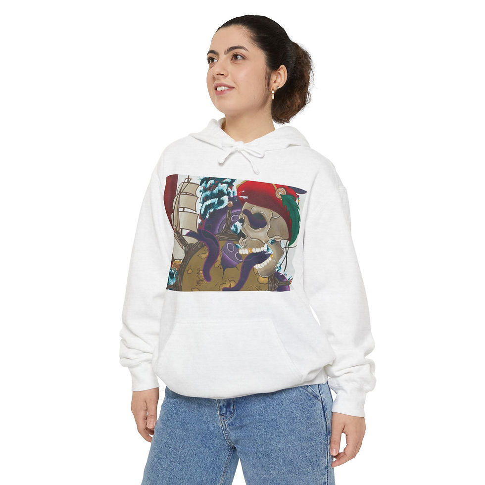Thumbnail: Woman wearing Octopus Skull Hoodie