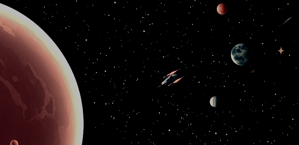 Create a background of space with stars,
