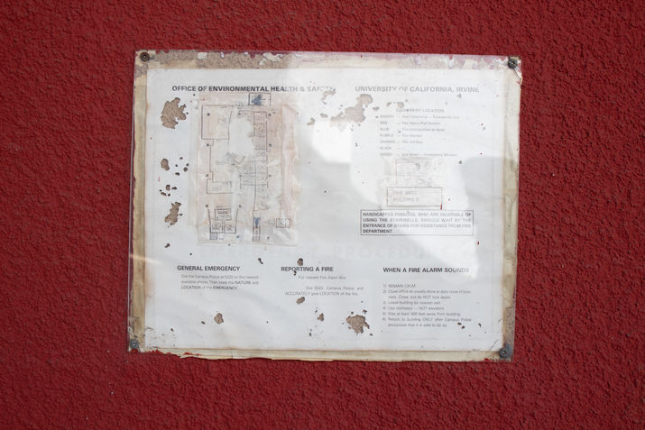 Disintegrating site map of UC Irvine art campus.