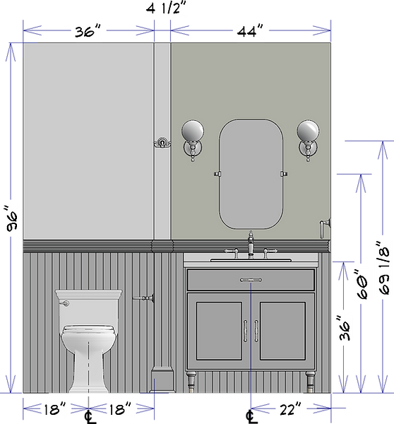 Bathroom remodel wall elevation