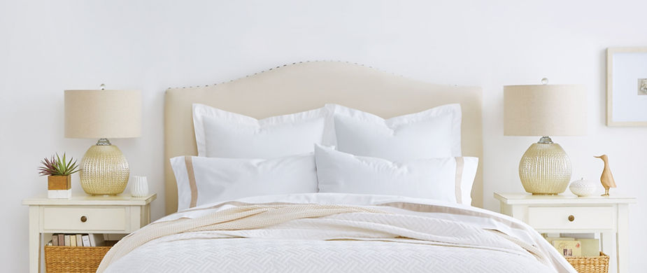Organic cotton bedding over a custom mattress