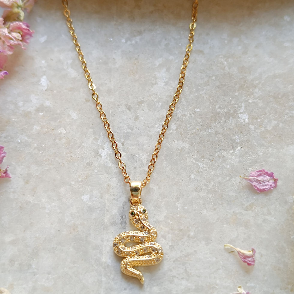 Curled Snake-18k Gold Stainless Steel chain necklace